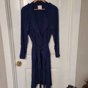 Line&dot Long Dress-trench for women size M royal blue